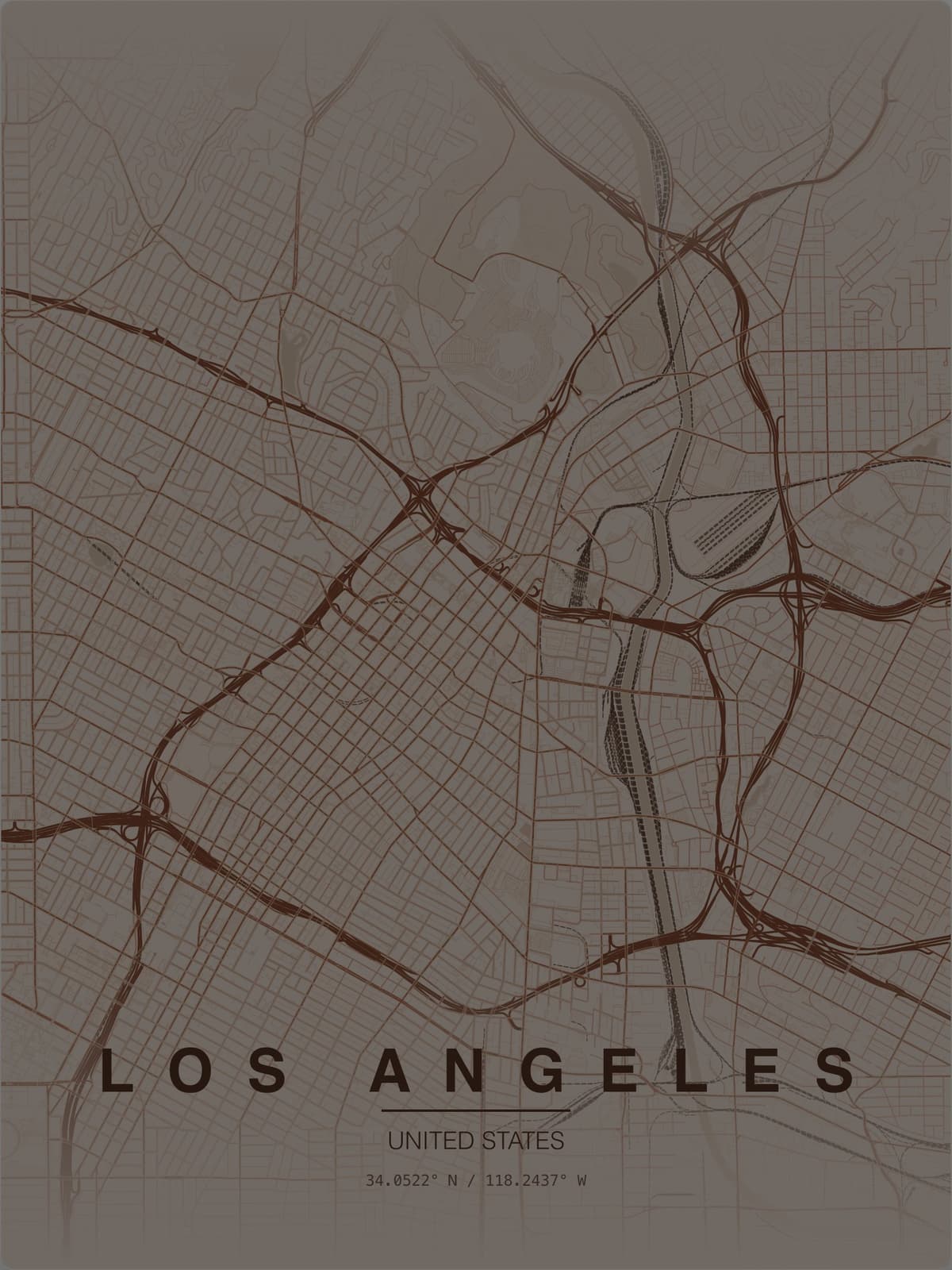 Los Angeles map poster preview