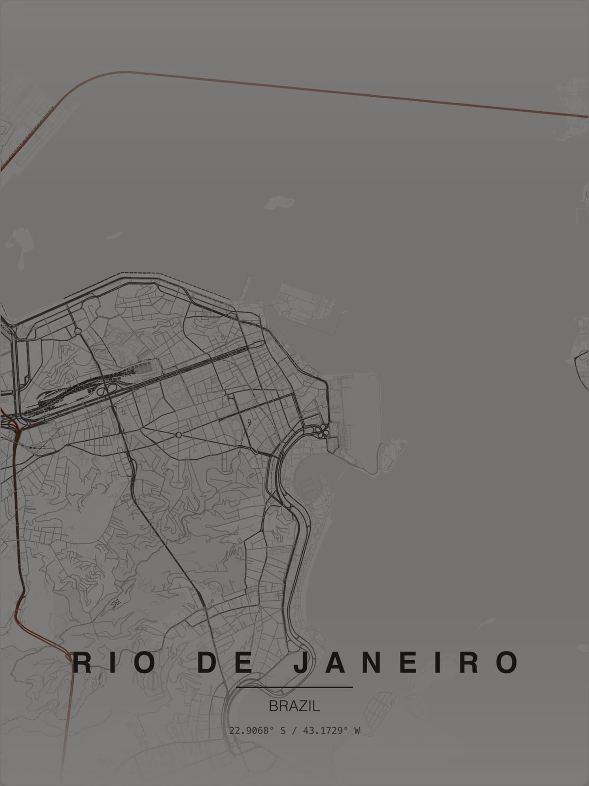 Rio de Janeiro map poster preview