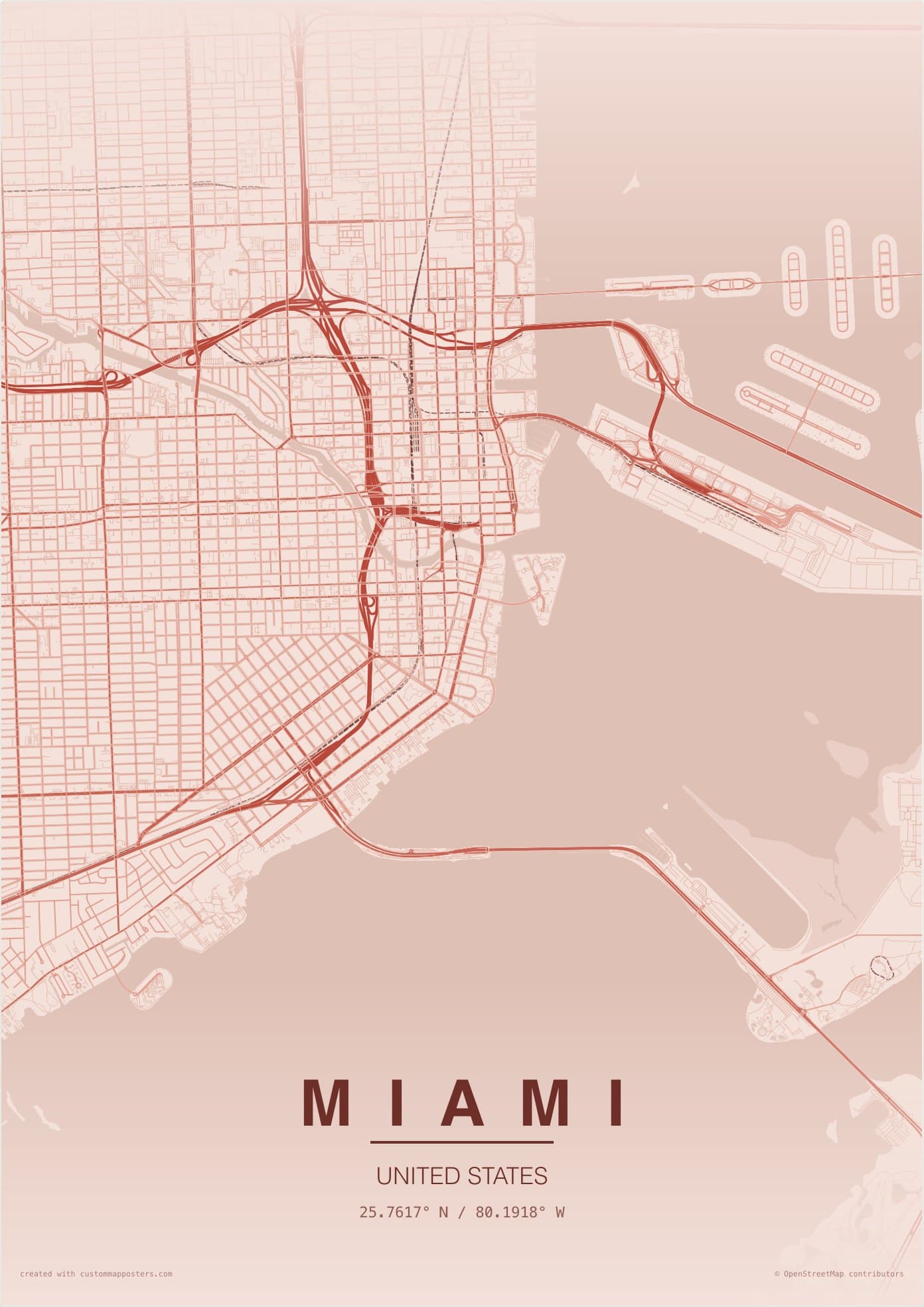 Miami map poster