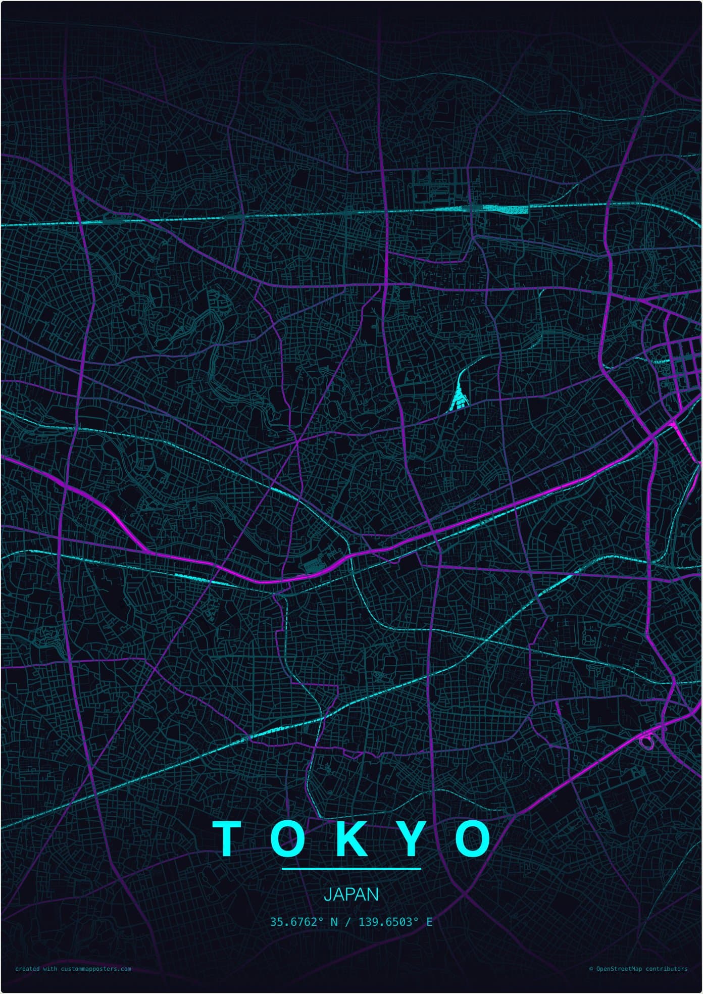 Tokyo map poster